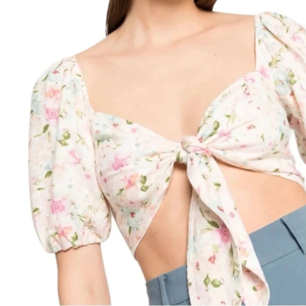 Abercrombie & Fitch Floral Tie Crop XS